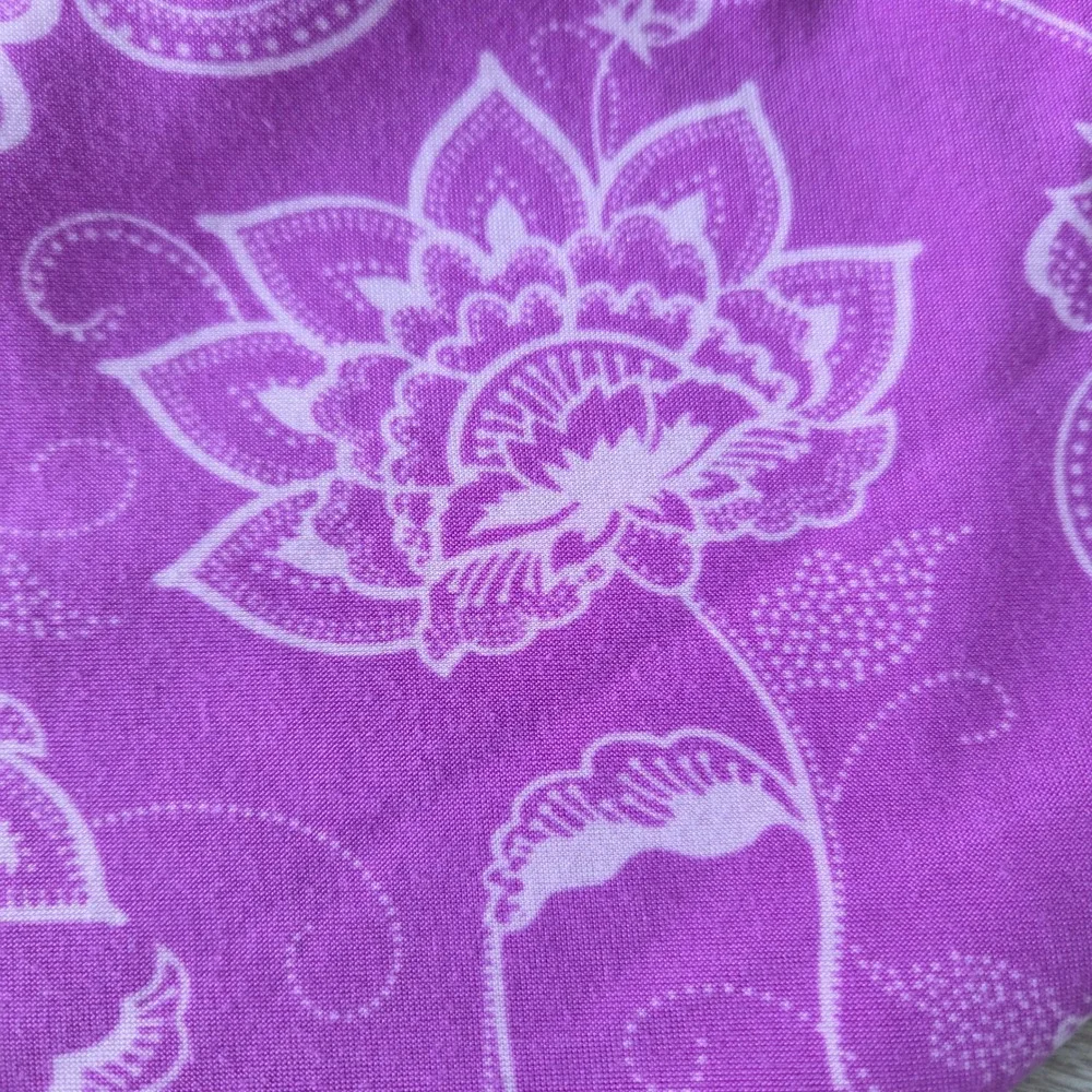Delta Burke Nightgown Women 1X Purple Floral Lace‎ Trim Chemise Loungewear Slip